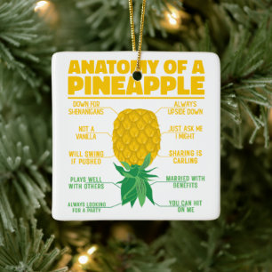 Anatomy Of A Pineapple Funny Pineapple Lovers Cool Ceramic Ornament