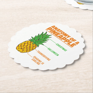 Anatomy Of A Pineapple Lovers Holidays Family Cool Paper Coaster