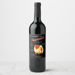 Anatomy Of A Pomeranian Soft Zone Gift Wine Label