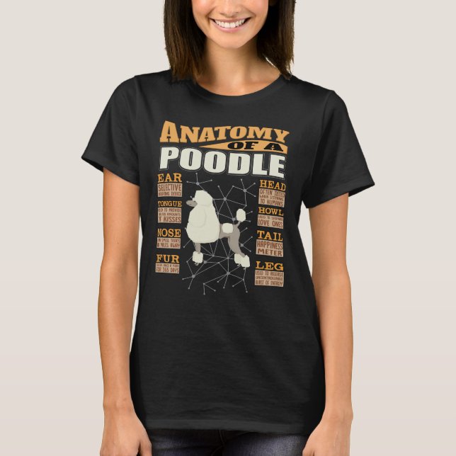 Anatomy Of A Poodle Funny Poodle Design T-Shirt (Front)