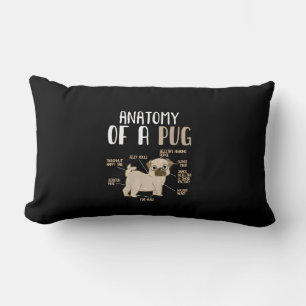 Anatomy Of A Pug Breed Dog Pet Hound Lover Lumbar Pillow