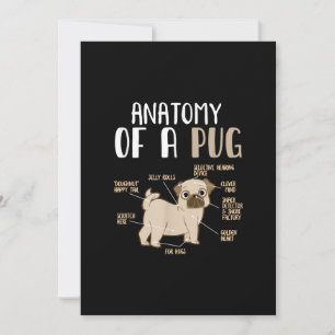 Anatomy Of A Pug Breed Dog Pet Hound Lover Thank You Card