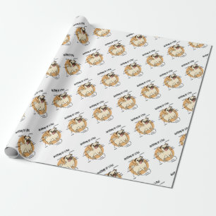 ANATOMY OF A PUG WRAPPING PAPER
