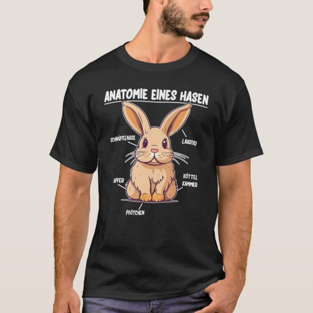 Anatomy of a rabbit  rabbit explanation T-Shirt (Front)