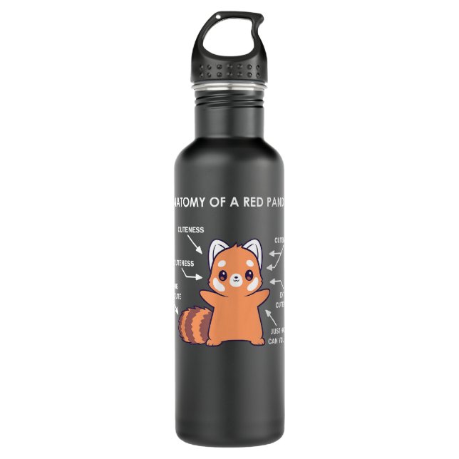 Anatomy of a Red Panda Science Zoologist Red Panda 710 Ml Water Bottle (Front)