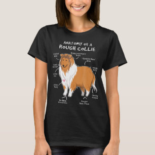 Anatomy Of A Rough Collie Funny Dog Puppy Gift T S T-Shirt