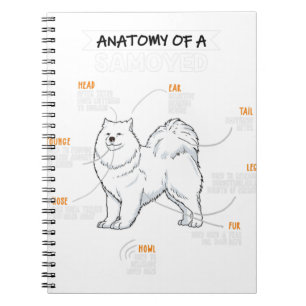 Anatomy Of A Samoyed Dog Funny Dog Lover Gift  Notebook