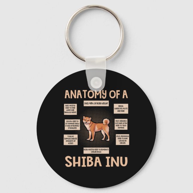 Anatomy Of A Shiba Inu Funny Puppy Gift Keychain (Front)