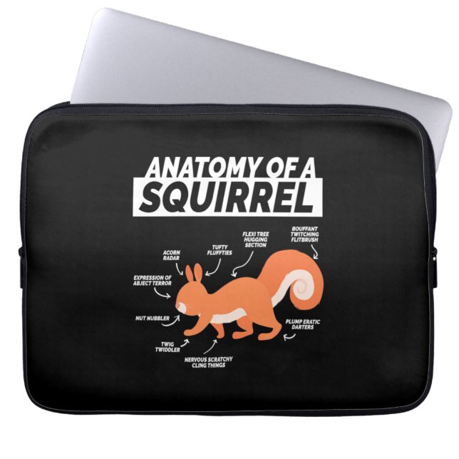 Anatomy Of A Squirrel Laptop Sleeve (Front)