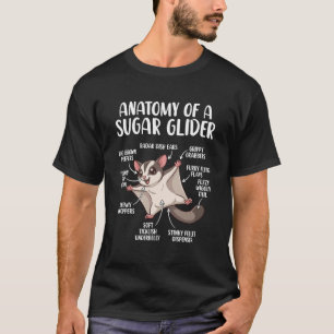 Anatomy of A Sugar Glider Funny Cute Sugar Glider  T-Shirt