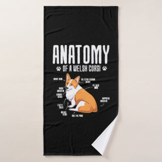 Anatomy Of A Welsh Corgi Bath Towel