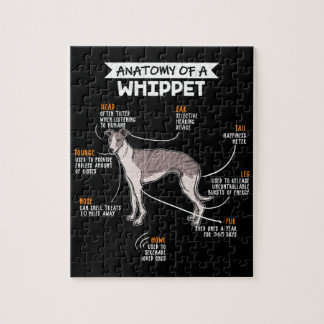 anatomy of a whippet dog funny dog lover gift jigsaw puzzle