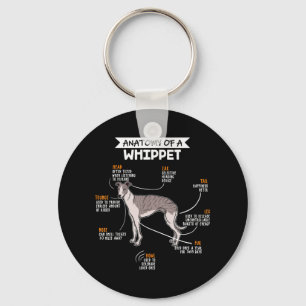 anatomy of a whippet dog keychain