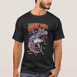Anatomy of a White Shark Fish Shark Educational T-Shirt