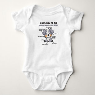 Anatomy Of An Australian Shepherd Sweet Dogs Baby Bodysuit