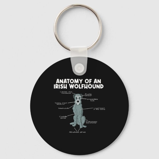 Anatomy Of An Irish Wolfhound  Keychain (Front)