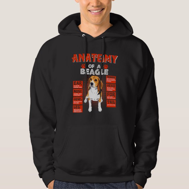Anatomy Of Beagle Dogs Hoodie (Front)