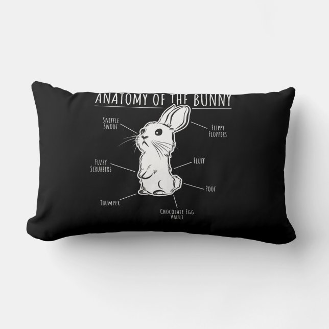 Anatomy Of  Bunny - Cute Rabbit Pet Love Lumbar Pillow (Front)