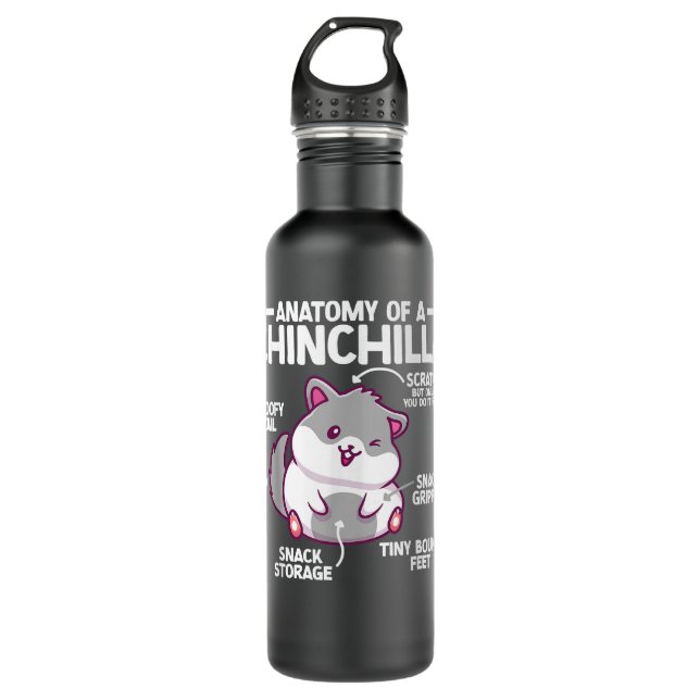 Anatomy Of Chinchilla Chinchilla  710 Ml Water Bottle (Front)