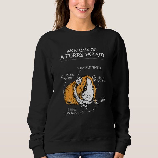 Anatomy Of Furry Potato Laboratory Pet Guinea Pig Sweatshirt (Front)