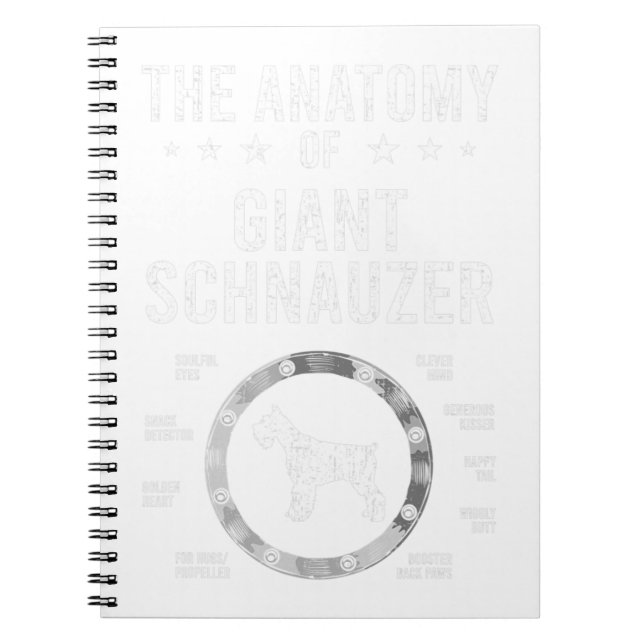 Anatomy of Giant Schnauzer Dog Lover  Notebook (Front)