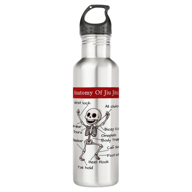 Anatomy Of Jiu Jitsu Submissions Funny Gym 710 Ml Water Bottle (Front)