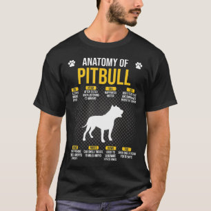 Anatomy Of Pitbull Dog -New T-Shirt