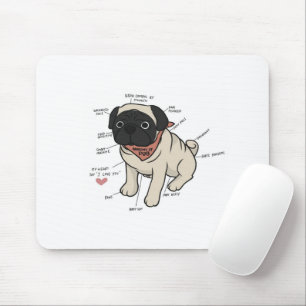 Anatomy Of Pug Dog Chart Mouse Pad
