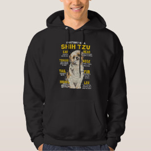 Anatomy Of Shih Tzu Funny Dog Lover Hoodie