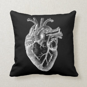 Anatomy of the Heart Throw Pillow