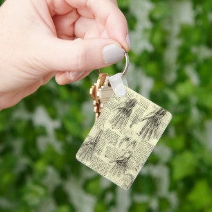 Anatomy of the Human Hand by Leonardo da Vinci Keychain