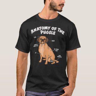 Anatomy of The Puggle Funny Dog Lover Pug Beagle B T-Shirt