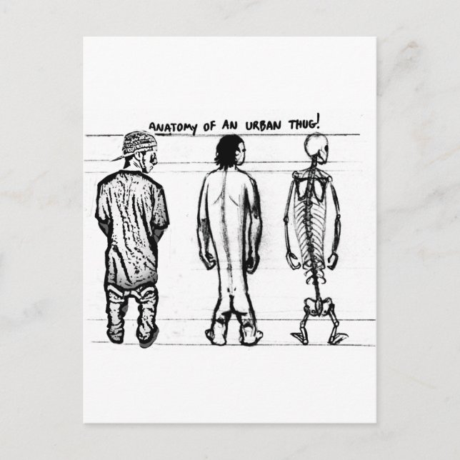 Anatomy of urban thug postcard (Front)