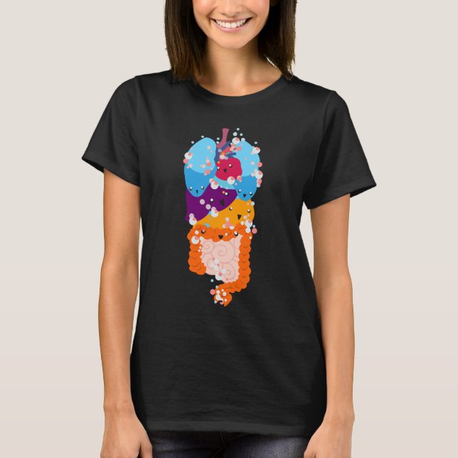 Anatomy Physiology Heart Lungs Vital Organs Illust T-Shirt (Front)