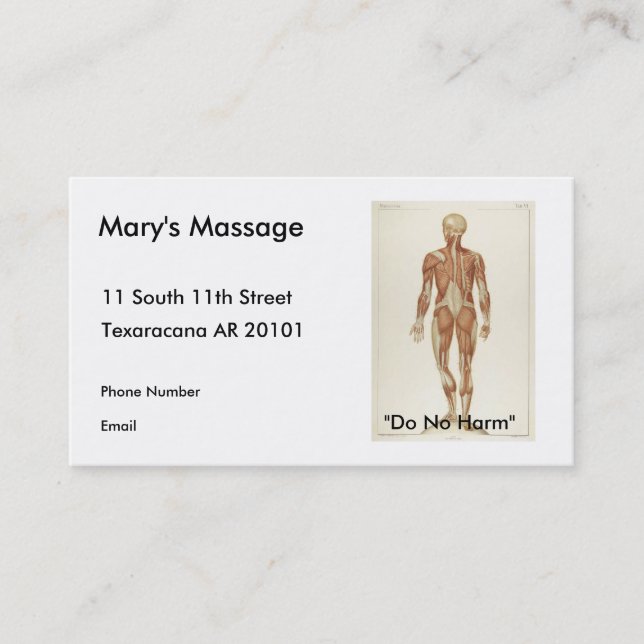 Anatomy Posterior Appointment Card (Front)
