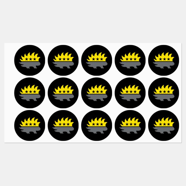 Ancap flag Porcupine logo black and yellow logo (Sheet)