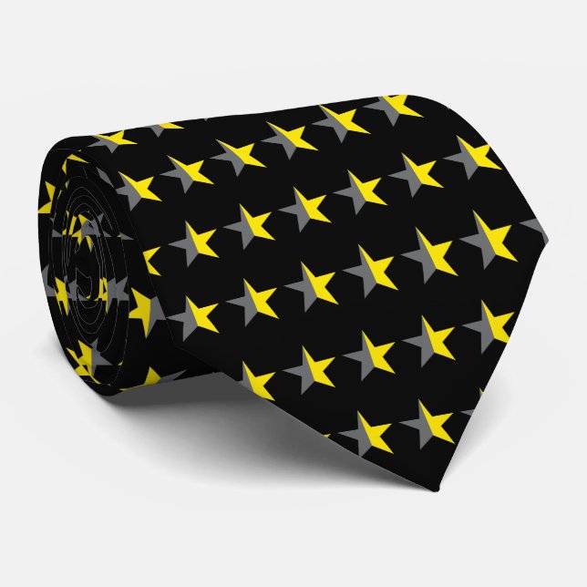 Ancap star Anarchocapitalism yellow and black flag Tie (Rolled)