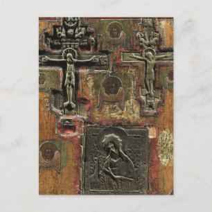 Ancestral Icon with Crucifixes and Elijah Orthodox Postcard