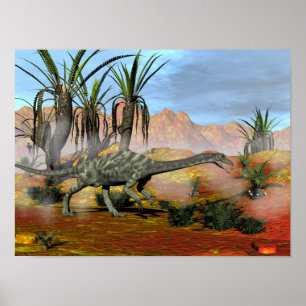 Anchisaurus dinosaurs - 3D render Poster