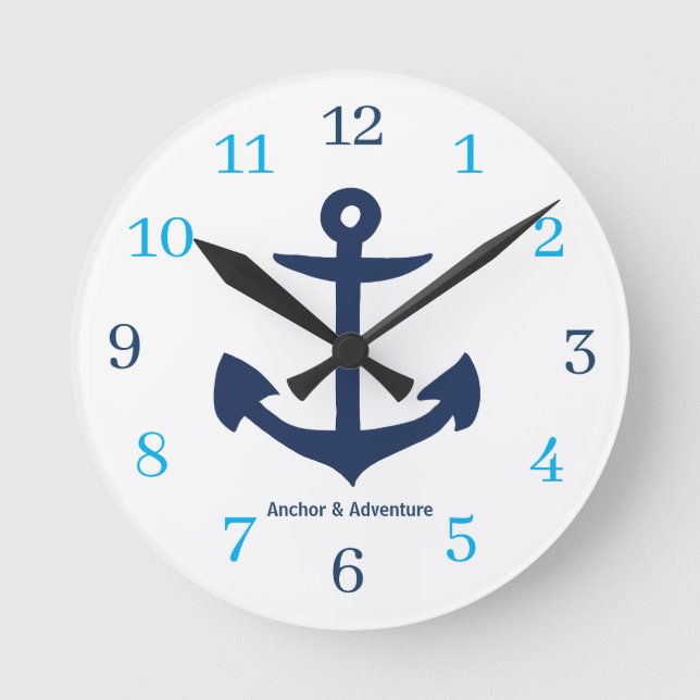 Anchor & Adventure Round Clock (Front)