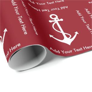 Anchor and Custom Text Sailor Christmas Wrapping Paper