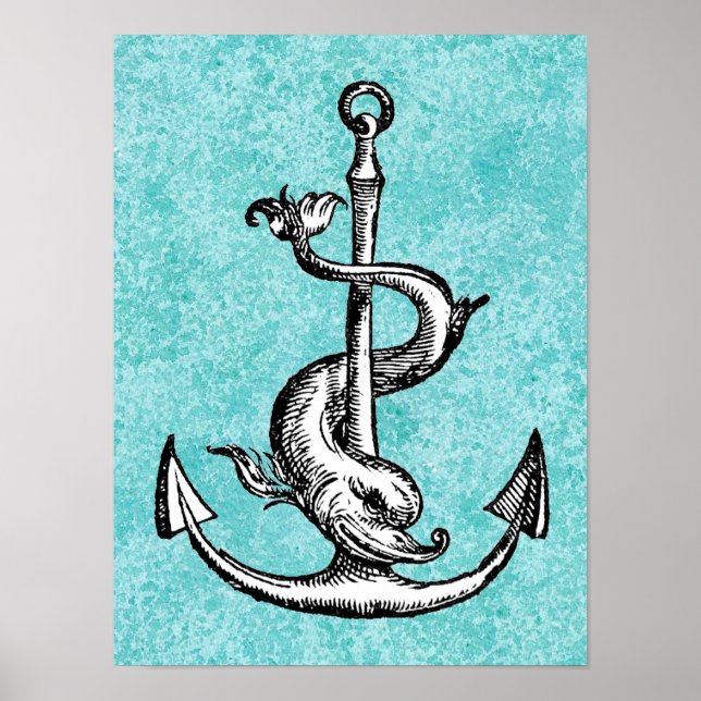 Anchor and Dolphin - Festina Lente Poster (Front)