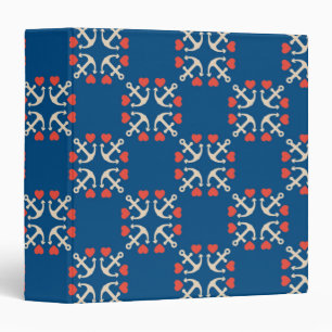 Anchor And Heart Pattern Binder