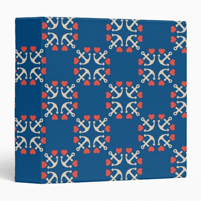 Anchor And Heart Pattern Binder (Front/Spine)