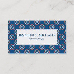 Anchor And Heart Pattern Business Card