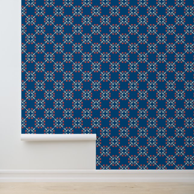 Anchor And Heart Pattern Wallpaper (Application)