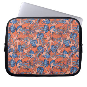 Anchor And Jellyfish Pattern Laptop Sleeve