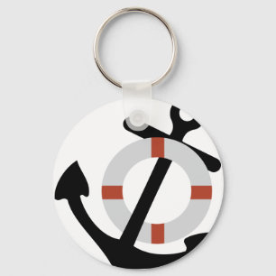 anchor and lifesaver keychain