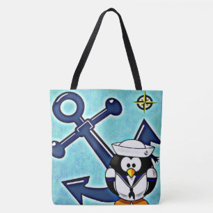 Anchor and Penguin Tote Bag