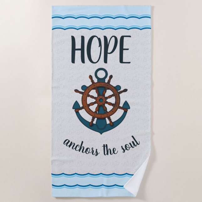 Anchor and Quote Beach Towel (Front)